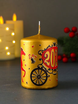 Свеча новогодняя пеньковая «Лошадь. 2026», 6×6×8 см