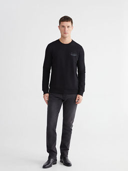 Bisiklet Yaka Erkek Kal?n Sweatshirt