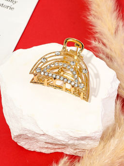 Цена за 6 шт. Краб для волос "Джули" дуга, 4 см, золото