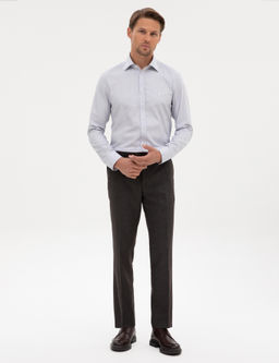A__k Lacivert Slim Fit Uzun Kollu G_mlek