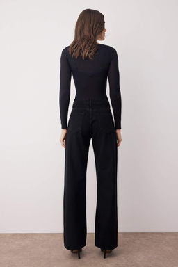 Siyah Yuksek Bel Tasl? Wide Leg Jeans TWOAW26JE00032 - Trendyolmilla фото 4