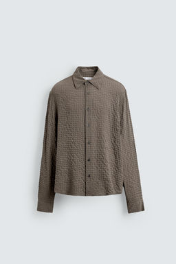 TEXTURED CHECK SHIRT - Zara фото 7