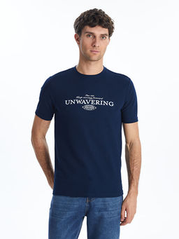 Bisiklet Yaka K?sa Kollu Bask?l? Erkek Ti??rt