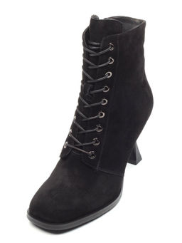 04-E29W-15B BLACK Ботильоны зимние женские (натуральная замша, натуральный мех)