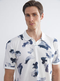 Polo Yaka Desenli Pike Erkek Ti??rt