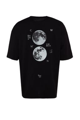 TRENDYOL MAN Lacivert Oversize/Genis Kesim Uzay Bask?l? Etiket Detayl? %100 Pamuklu T-Shirt TMNSS23TS00125 - Trendyolmilla фото 9