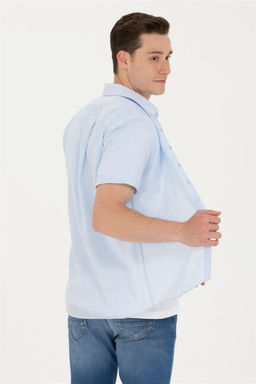 U. S. Polo Assn Мужская голубая рубашка с коротким рукавом - U.s. polo assn фото 12