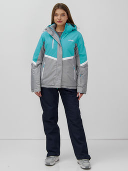 Горнолыжный костюм женский зимний бирюзового цвета 02807Br