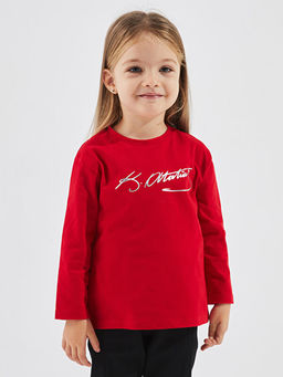 Bisiklet Yaka Atat?rk ?mza Bask?l? K?z Bebek Ti??rt