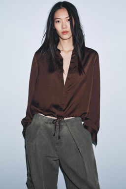 SATIN SHIRT ZW COLLECTION - Zara фото 8