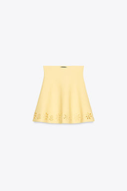 CUTWORK EMBROIDERY KNIT MINI SKIRT - Zara фото 3