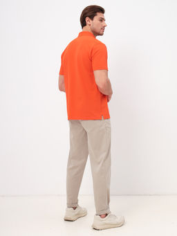 Джемпер мужской с воротником поло короткий рукав GREG G144-PO1246T-CTP1023 (оранжевый)  фото 5