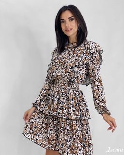 Платье Дэсти (коричневый) Турция - Nadi bordo фото 2