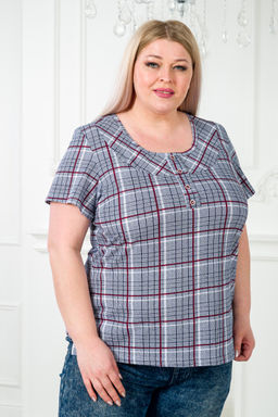 Туника женская из кулирки Наина серый макси - Амадэль фото 3