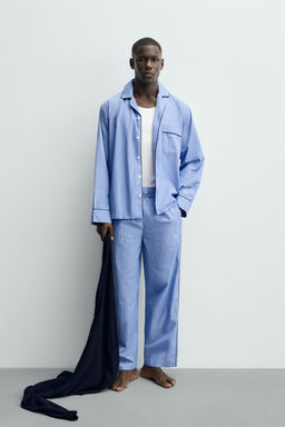 SET PIJAMA ESTRUCTURA VIVOS CONTRASTE / Azul