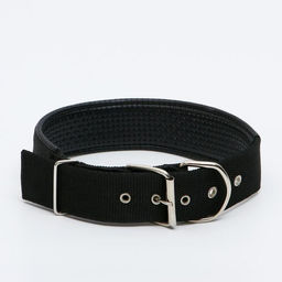 Ошейник Комфорт комбинированный, 60 х 4 см, ОШ 45-55 см, чёрный - Пижон фото 2
