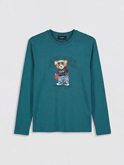 Regular Fit Teddy Bask?l? Erkek Pijama Tak?m?