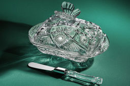 Масленка 17,3*11*9,7 см "Бабочка" с крышкой, с ножом