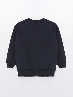 Bisiklet Yaka Uzun Kollu Basic Erkek ?ocuk Fermuarl? Sweatshirt
