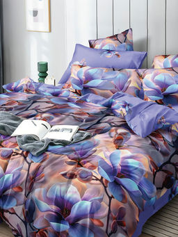 Постельное белье из поплина эксклюзив на молнии - Орхидея Евро Мини с Евро простыней (нав. 70х70)шт.