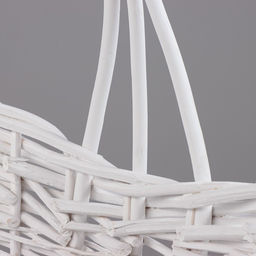 Корзина плетёная для хранения Raja, из лозы, с ручкой, белая, набор 3 шт.