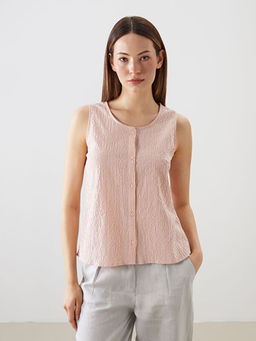 Bisiklet Yaka ?izgili Poplin Bluz