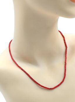 Чокер из коралла искусственного цилиндр 3*2мм, 46см