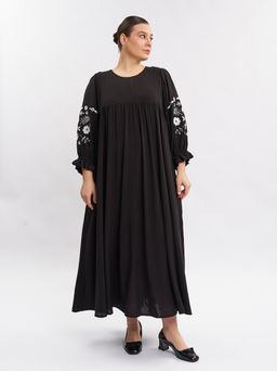 Платье А-силуэта с вышивкой PP29104BLK01 - Артесса фото 12