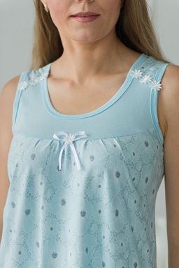 Ночная сорочка из кулирки Василиса голубой - Амадэль фото 8
