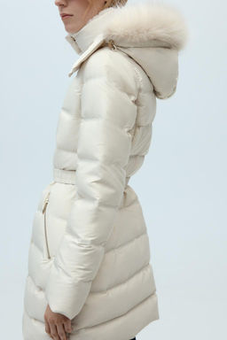 SEMI-LONG WIND PROTECTION HOODED PUFFER JACKET - Zara фото 4