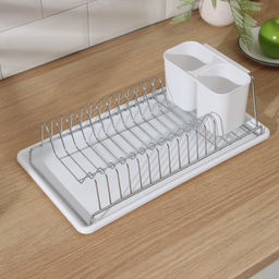 Сушилка для посуды с поддоном Доляна, 38.5×21.5×12.5 см, МИКС