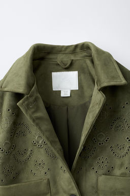CHAQUETA EFECTO ANTE BORDADOS / Khaki - Zara фото 8