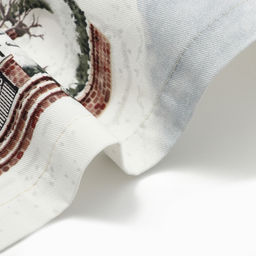 Дорожка на стол Этель «Зимняя деревушка» 30×70 см, 100% хлопок, саржа 190 г/м², белая/серая