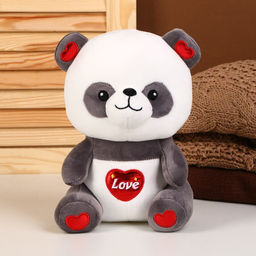 Мягкая игрушка «Панда», размер 22 см, цвет серо-белый