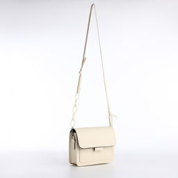 Сумка женская-мессенджер, 17×14×6 см, бежевая