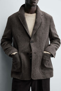 LIMITED EDITION 100% WOOL TEXTURED BLAZER - Zara фото 4