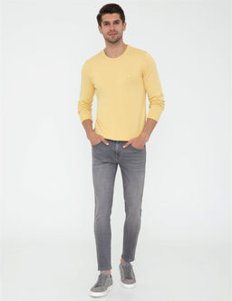 A__k Sar_ Slim Fit Bisiklet Yaka Basic Triko Kazak