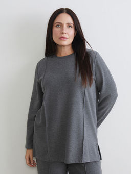 Bisiklet Yaka Kad?n Sweatshirt Tunik
