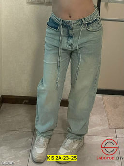 Джинсы багги с высокой посадкой