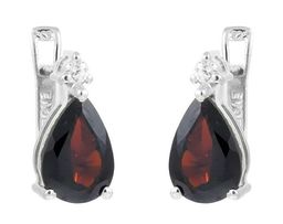 Серьги из серебра гранат, Трель