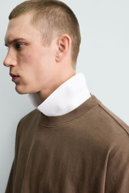 CAMISETA B?SICA LAVADA / Marr?n - Zara фото 5