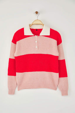 Lacivert Yumusak Dokulu Polo Yaka Triko Kazak TWOAW26KZ00038 - Trendyolmilla фото 12