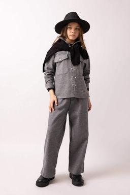 Широкие овальные брюки для девочек - Defacto фото 3