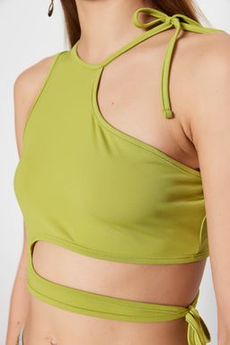 Yag Yesil Crop Orme Pencere/Cut Out Detayl? Bluz TPRSS23BZ00026 - Trendyolmilla фото 5