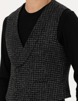 Спортивный жилет приталенного кроя из смесовой шерсти антрацитового цвета - Cacharel фото 6