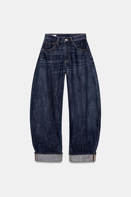 JEANS TRF BARREL FOLDED TIRO MEDIO / ?ndigo oscuro - Zara фото 8