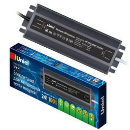 UET-VAF-100B67 24V IP67 Блок питания ультратонкий, 100Вт. Металлический корпус. TM Uniel