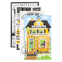 Набор кухонных полотенец Доляна Любимый дом, 35х60см-4шт, 100% хлопок