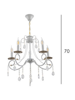 Люстра TR4916/5, 5хE14, 40 Вт, 86×55 см, бело-золотистая