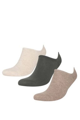 Erkek Gorunmez 3lu Pamuklu Sneaker Corap